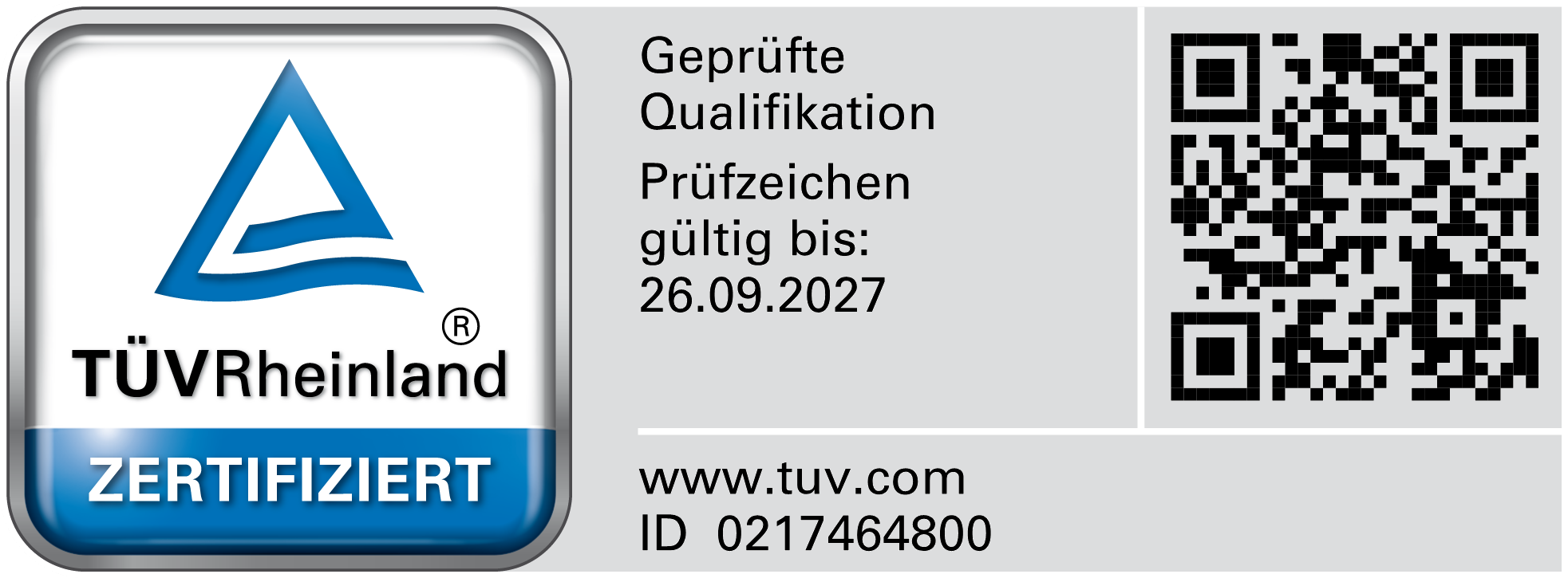 Personenzertifizierung mit TÜV Siegel